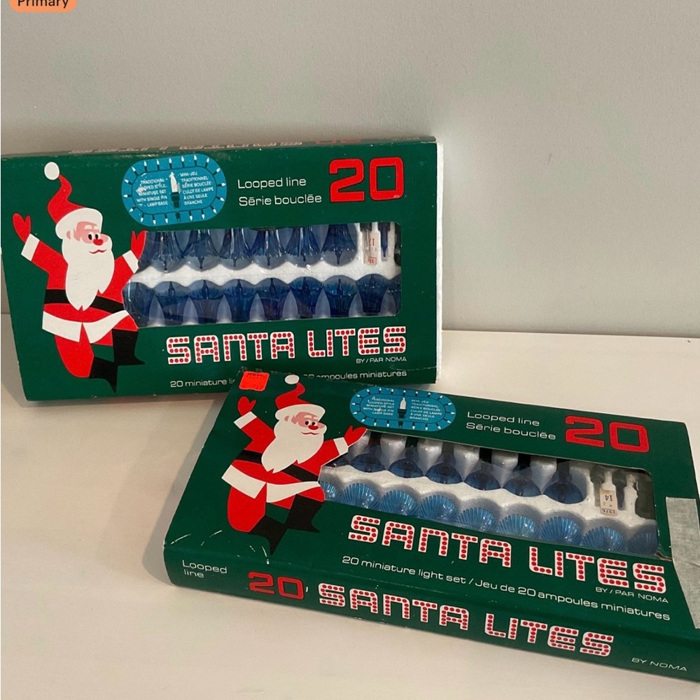 Two Sets Of Vintage Blue Noma Christmas Tree Mini Lights